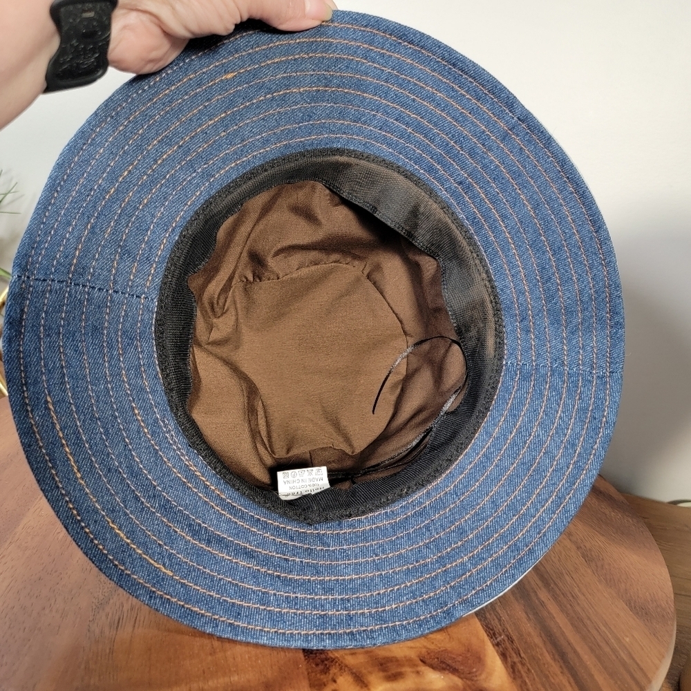 Hello Tree Denim Patchwork Bucket Hat Cotton Wome… - image 8